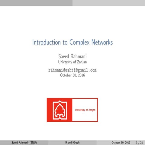 Introduction to Complex Networks
