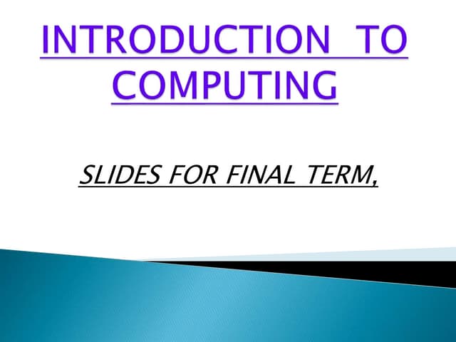 Introduction to computer