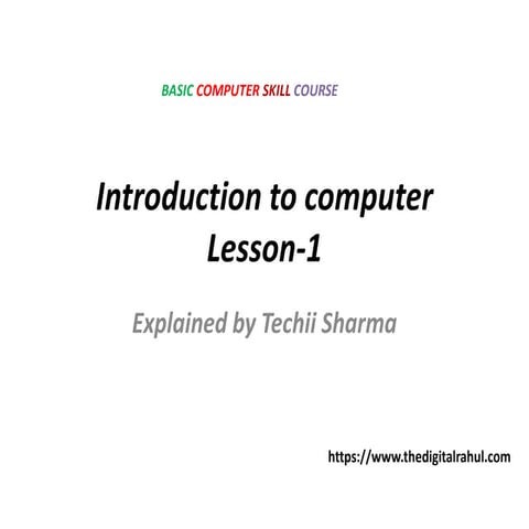 Introduction to computer | PPT
