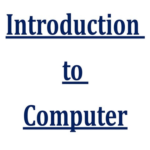 Introduction to computer and hardware software | PPTX