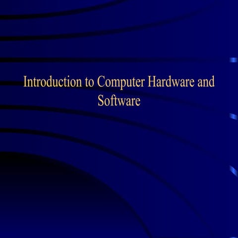 Comprehensive Introduction to Computer Hardware and Software Components ...