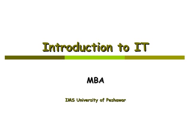 Introduction to computer hardware