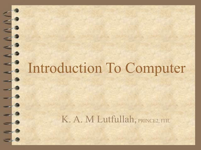 Introduction to computer hardware