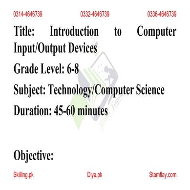 Introduction to Computer Input Output Devices Final Lesson Plan_1.pptx