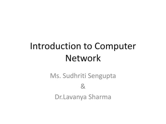 Introduction to computer Networks | PDF