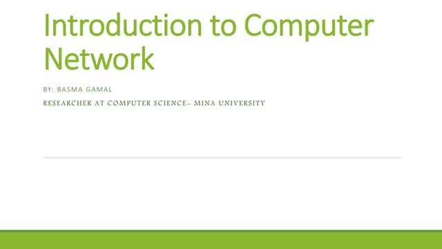 Introduction to computer networks 