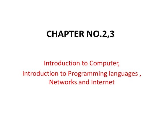 Introduction to computer programming | PPT