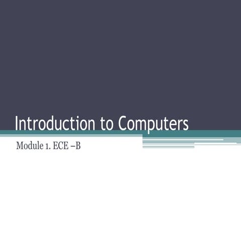 Introduction to computers | PDF
