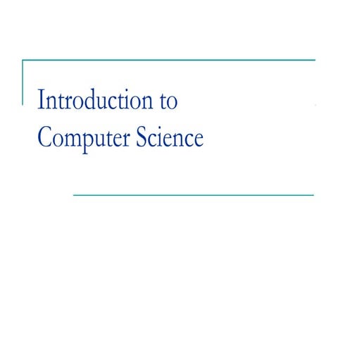 Introduction to computer sciences | PPT