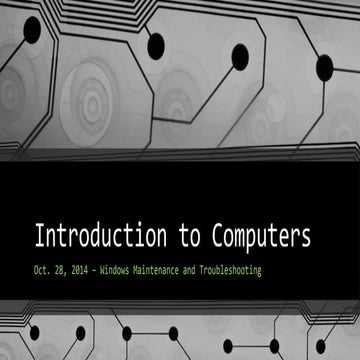 Windows Maintenance and Troubleshooting