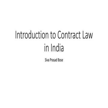 Introduction to Contract Law in India | PPTX
