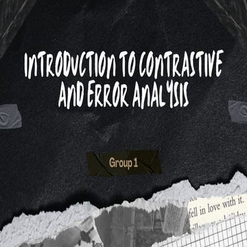Contrastive Analysis | PDF