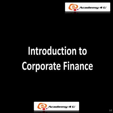 Introduction to corporate finance