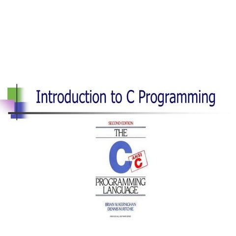 Introduction to c programming language