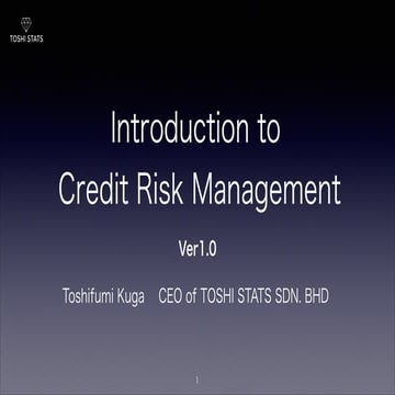 Introduction to credit risk management