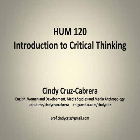 Introduction to Critical Thinking