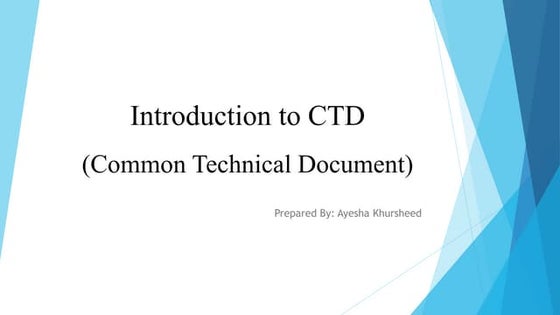 Regulatory dossier preparation and submission as per CTD format | PPT