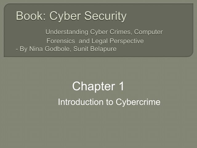 Introduction to cybercrime