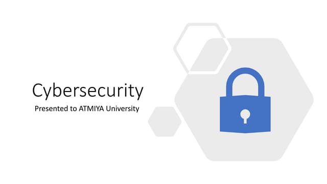 Introduction to Cybersecurity