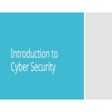 Introduction to Cyber Security, understanding concepts