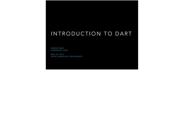 Introduction to Dart