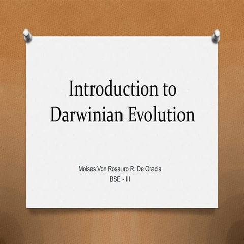 Introduction to darwinian evolution