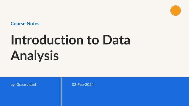 Introduction to Data Analysis Course Notes.pdf | Databases | Computer ...