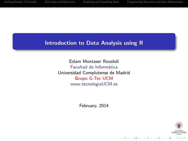 Introduction to data analysis using R