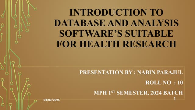 Introduction to database and analysis software’s suitable for.pptx