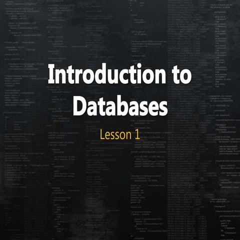 Introduction to databases | PPTX | Databases | Computer Software and ...