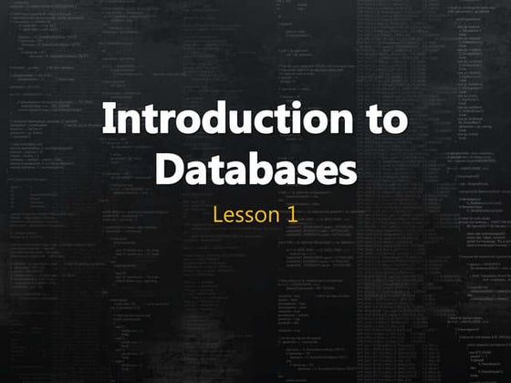 Introduction to SQL | PPT