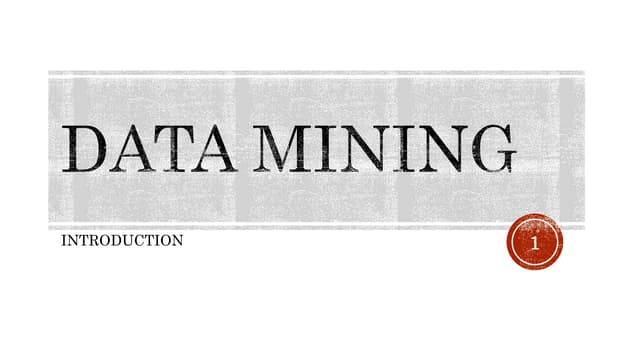 Introduction to data mining