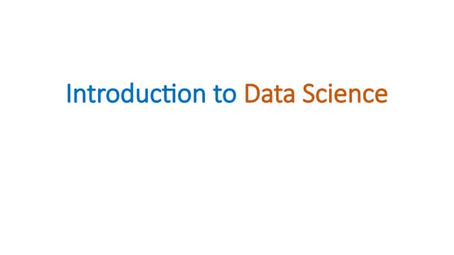 Introduction to Data Science for iSchool KKU