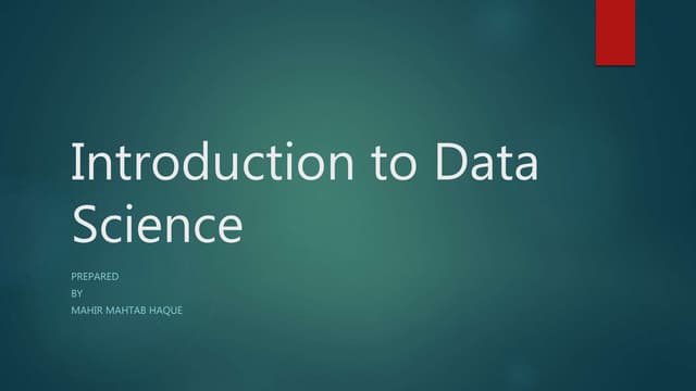 Introduction to data science