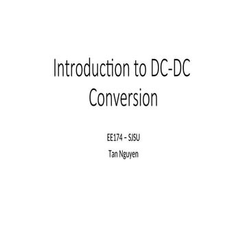 Introduction to DC-DC  Conversion how to design a dc-dc convert