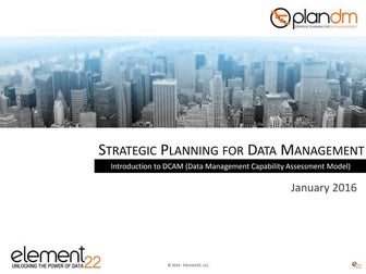 Introduction to DCAM, the Data Management Capability Assessment Model