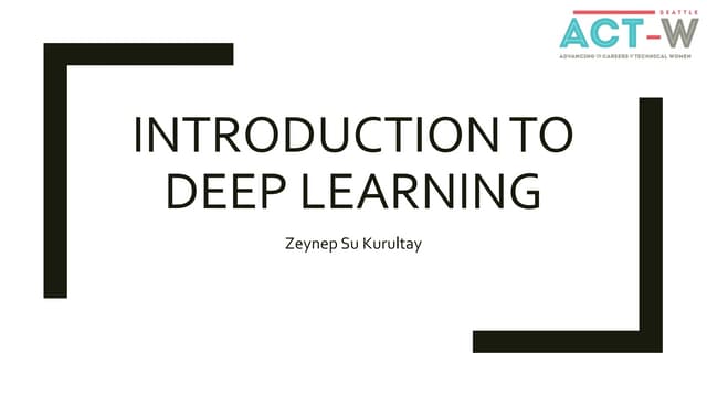 Introduction to deep learning