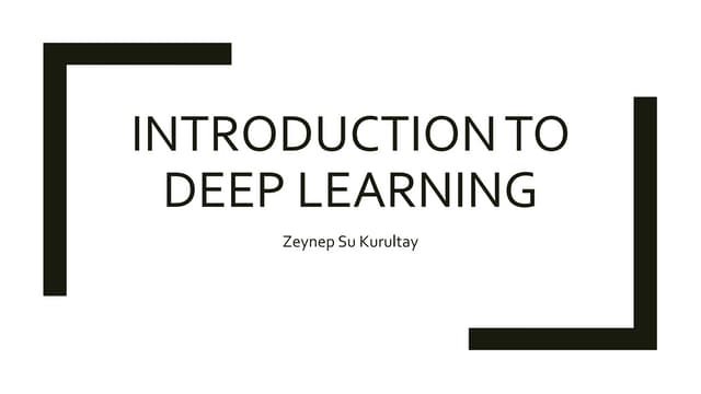 Introduction to deep learning