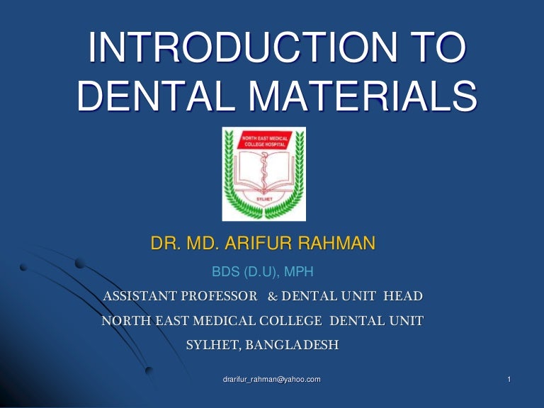 Introduction to dental materials Lecture 12