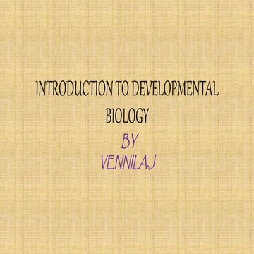 Introduction to developmental biology