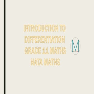 INTRODUCTION TO DIFFERENTIATION VIDEO