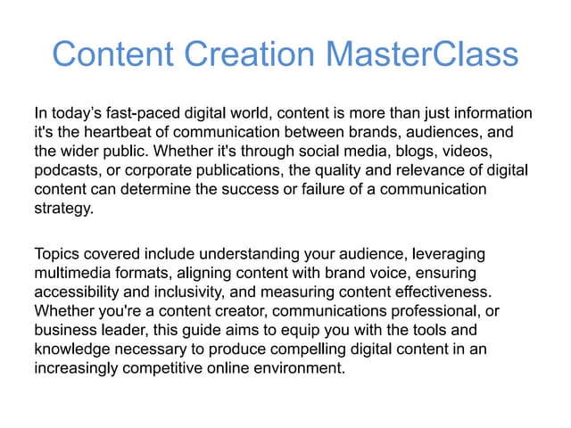 Introduction to Digital Content Creation presentation with Andrew Akol
