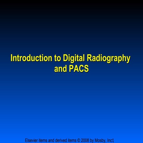 Introduction to digital radiography and pacs