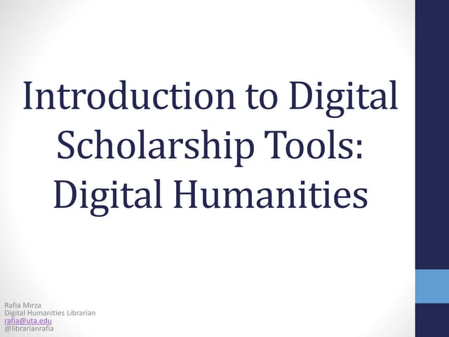 Introduction to digital scholarship tools