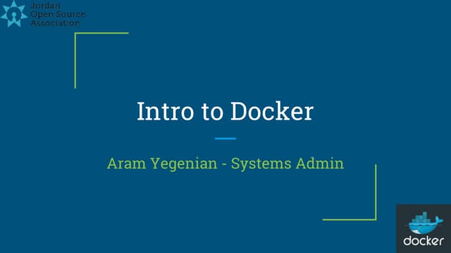 JOSA TechTalk: Introduction to docker