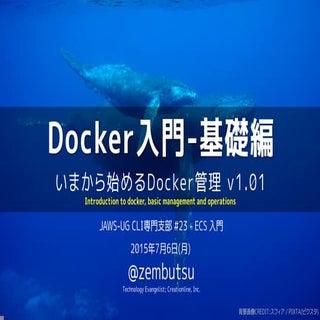 Docker入門 - 基礎編　いまから始めるDocker管理