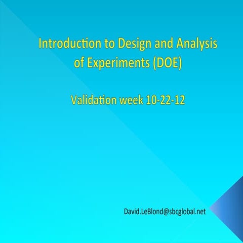 Introduction to doe