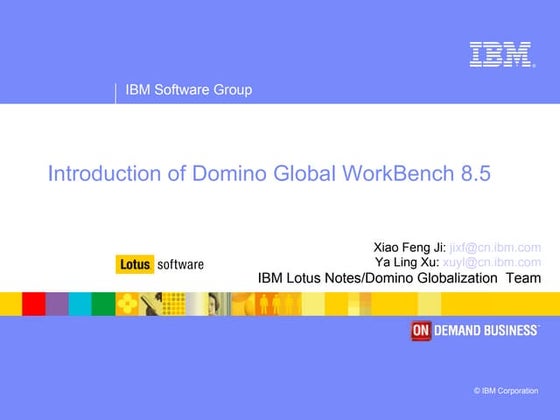 Introduction to domino_global_workbench_8.5