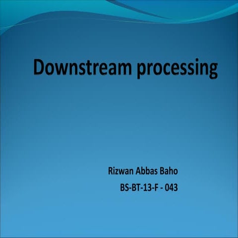 Introduction to downstream processes