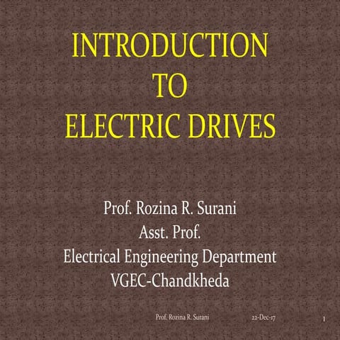 Introduction to Electric Drives